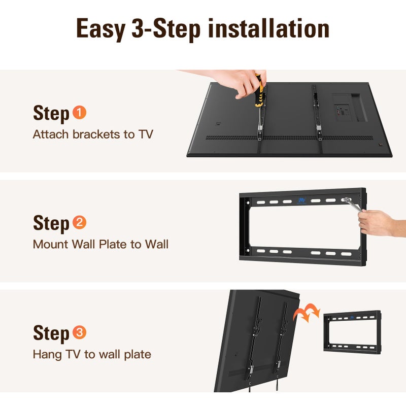 Mounting Dream Tilting TV Mounts for Most 26-60 Inch LED, LCD TVs up to VESA 400 x 400mm and 88 LBS Loading Capacity, TV Wall Mount with Unique Strap Design for Easily Lock and Release MD2268-MK - Image 5
